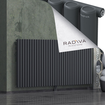 Mati Radiateur En Aluminium 1200x2512 Anthracite Foncé Bas Milieu 50mm