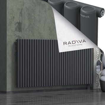 Mati Radiateur En Aluminium 1200x2512 Anthracite Foncé Bas à droite 50mm
