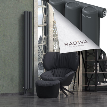 Mati Radiateur En Aluminium 1900x218 Anthracite Foncé Bas à gauche 50mm