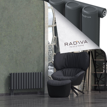 Mati Radiateur En Aluminium 400x958 Anthracite Foncé Bas à gauche 50mm