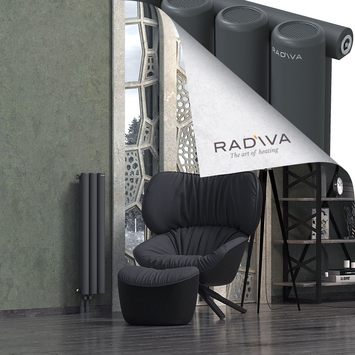 Mati Radiateur En Aluminium 900x218 Anthracite Foncé Bas à gauche 50mm