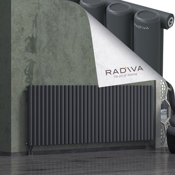 Mati Radiateur En Aluminium 900x2512 Anthracite Foncé Bas à gauche 50mm