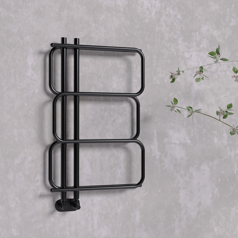 Matsu Decorative Towel Rail 540x884 Matt Black
