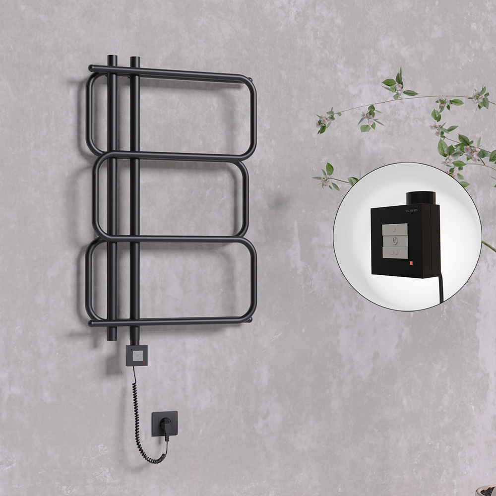 Matsu Elektrikli Havlupan 540x884 Siyah (KTX1 Termostat) 300W Spiral Kablolu - 1