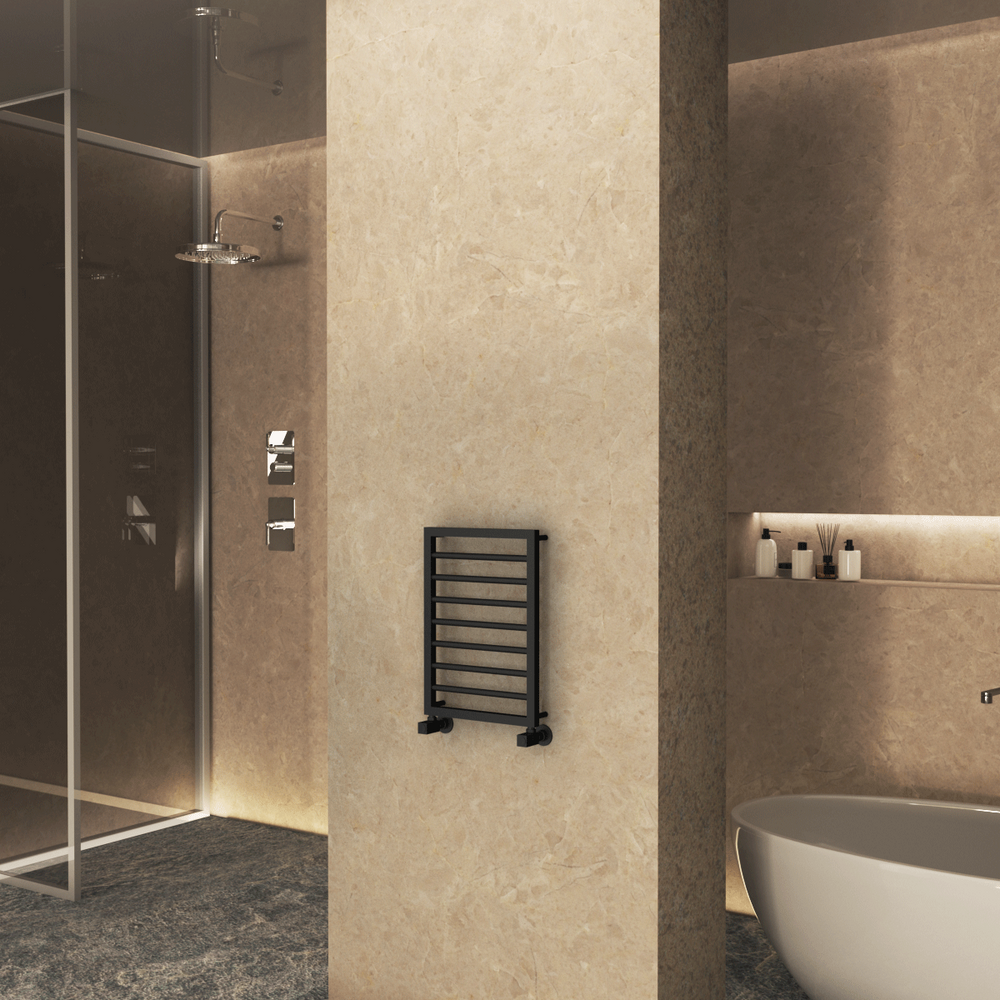 Naxos Decorative Towel Rail 450x655 Black - 1