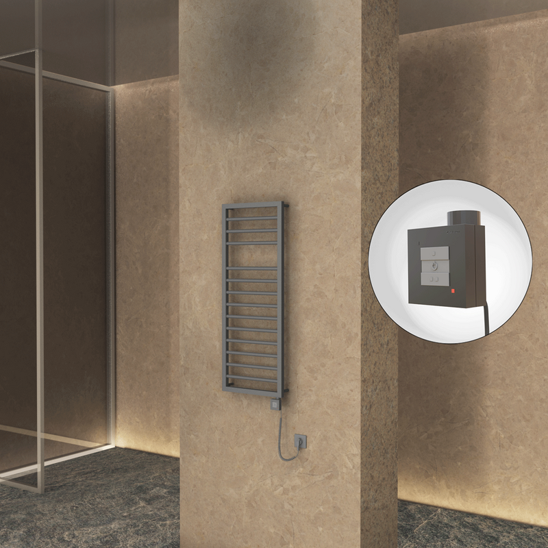 Naxos Electric Towel Warmer 500x1193 Anthracite Ktx1 300 W (Spiral Cable)