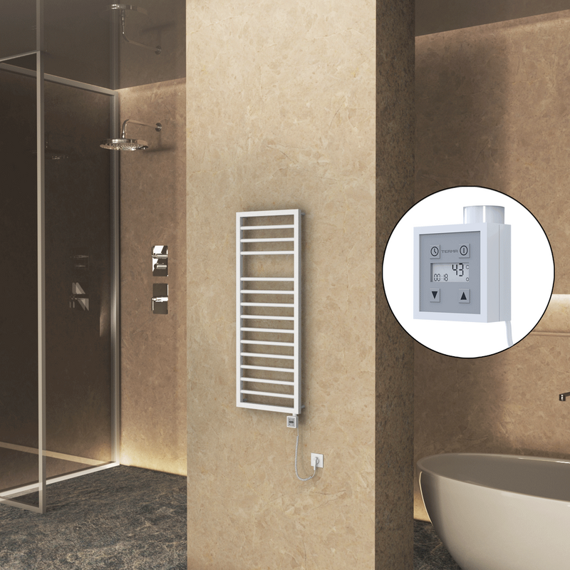 Naxos Electric Towel Warmer 500x1193 Mat White 9016 Ktx3 300 W (Spiral Cable)