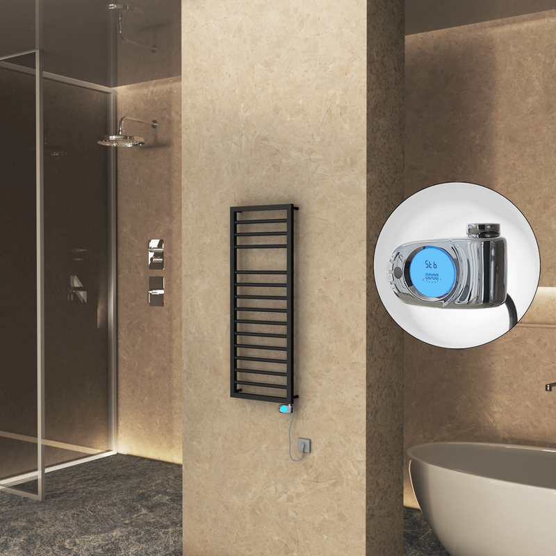 Naxos Elektrikli Havlupan 500x1193 Siyah (Musa Termostat) 600W