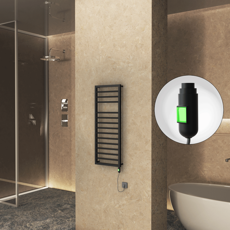 Naxos Electric Towel Warmer 500x1193 Matte Black (On/Off) 300 W