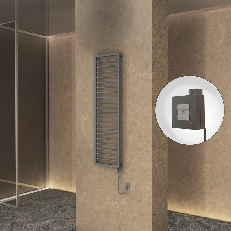 Naxos Electric Towel Warmer 500x1655 Anthracite Ktx1 600 W (Spiral Cable)