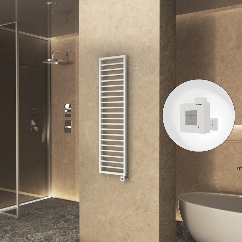 Naxos Electric Towel Warmer 500x1655 Mat White 9016 Ktx1 600 W