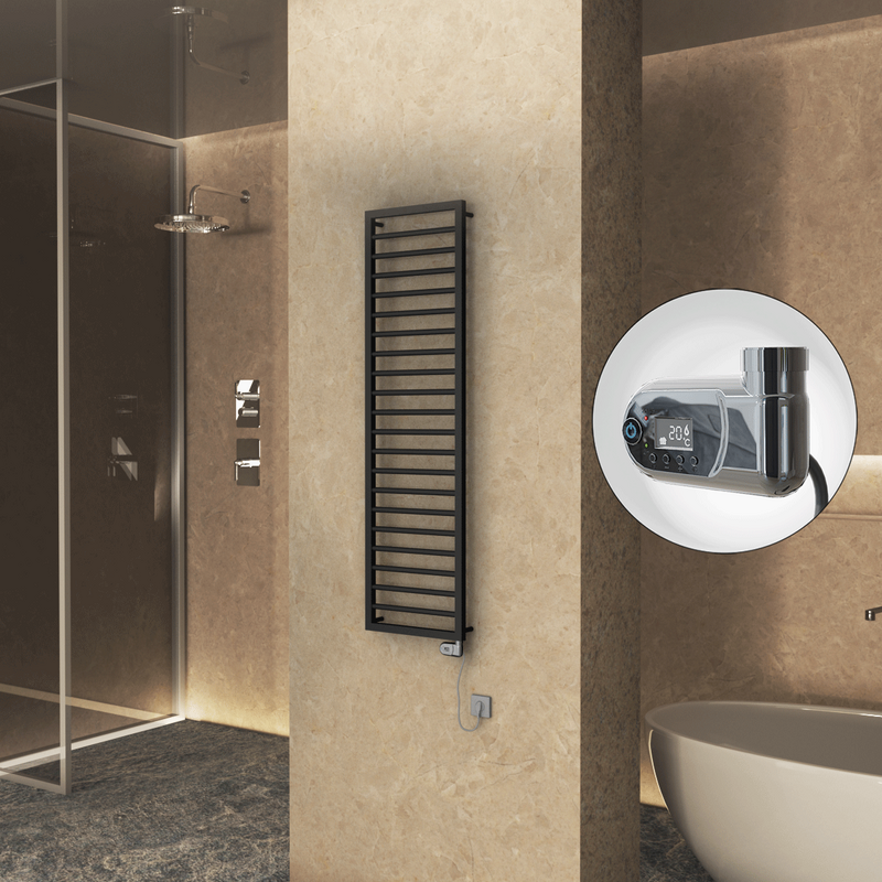 Naxos Elektrikli Havlupan 500x1655 Siyah (Thesis Termostat) 600W 