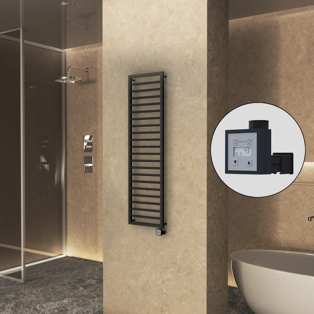 Naxos Sèche Serviettes Electrique 500x1655 Noir mat Ktx3 600 W - 1