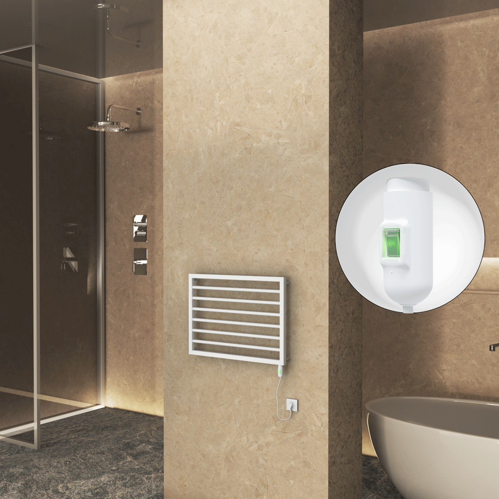Naxos Sèche Serviettes Electrique 800x578 Mat Blanc 9016 On/Off 300 W - 1