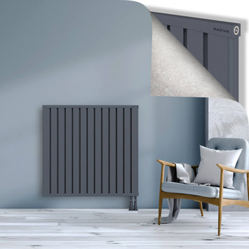 Obi Dekoratif Alüminyum Radyatör 1000x1044 Antrasit Alt Sağ 50mm