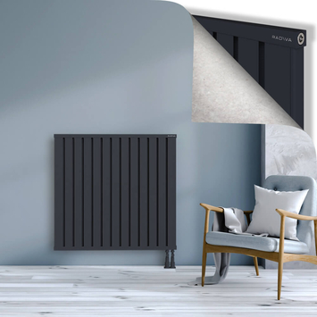 Obi Dekoratif Alüminyum Radyatör 1000x1044 Koyu Antrasit Alt Sağ 50mm