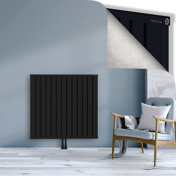 Obi Dekoratif Alüminyum Radyatör 1000x1044 Siyah Alt Orta 50mm