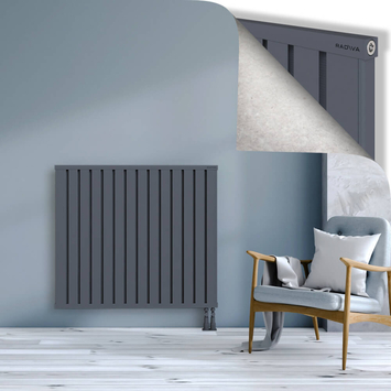 Obi Dekoratif Alüminyum Radyatör 1000x1124 Antrasit Alt Sağ 50mm
