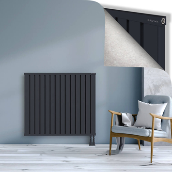 Obi Dekoratif Alüminyum Radyatör 1000x1124 Koyu Antrasit Alt Sağ 50mm