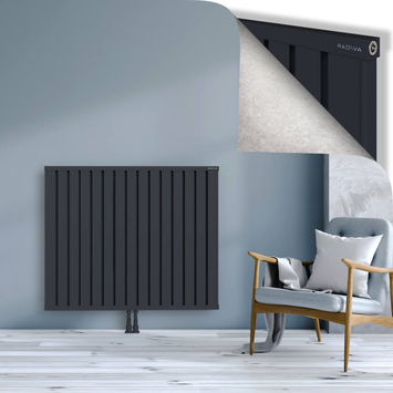 Obi Dekoratif Alüminyum Radyatör 1000x1204 Koyu Antrasit Alt Orta 50mm