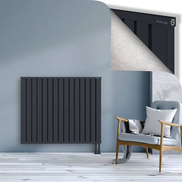 Obi Dekoratif Alüminyum Radyatör 1000x1204 Koyu Antrasit Alt Sağ 50mm