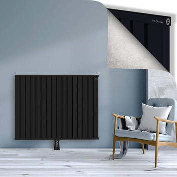 Obi Dekoratif Alüminyum Radyatör 1000x1284 Siyah Alt Orta 50mm
