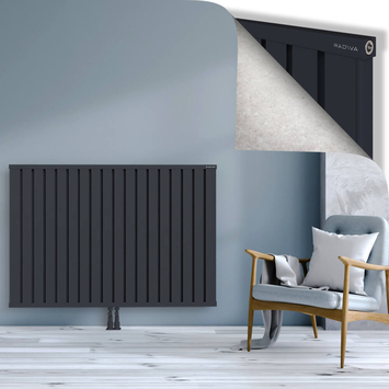 Obi Dekoratif Alüminyum Radyatör 1000x1444 Koyu Antrasit Alt Orta 50mm