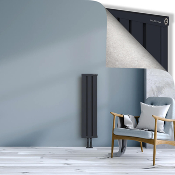 Obi Dekoratif Alüminyum Radyatör 1000x244 Koyu Antrasit Alt Orta 50mm