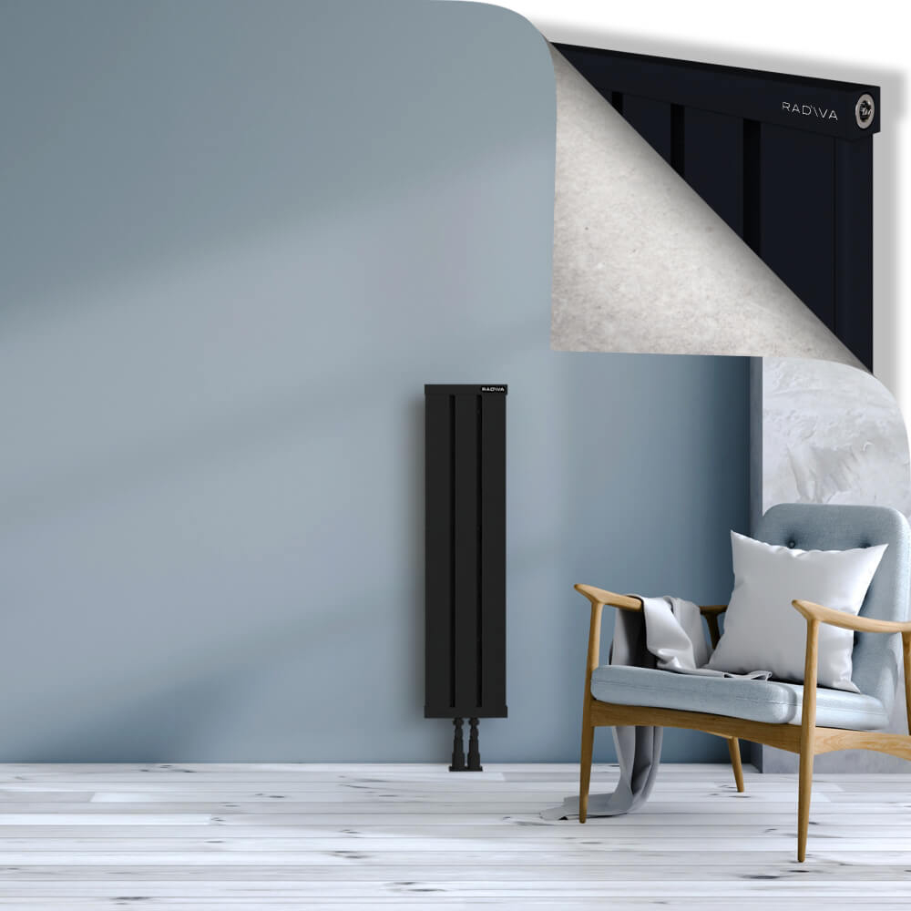 Obi Dekoratif Alüminyum Radyatör 1000x244 Siyah - 2
