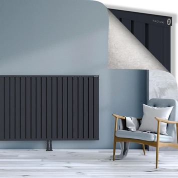 Obi Dekoratif Alüminyum Radyatör 1000x2804 Koyu Antrasit Alt Orta 50mm