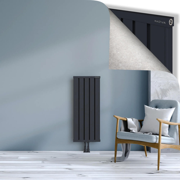 Obi Dekoratif Alüminyum Radyatör 1000x404 Koyu Antrasit Alt Orta 50mm