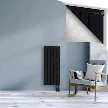 Obi Dekoratif Alüminyum Radyatör 1000x404 Siyah Alt Sağ 50mm