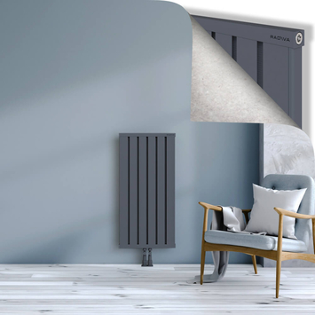Obi Dekoratif Alüminyum Radyatör 1000x484 Antrasit Alt Orta 50mm