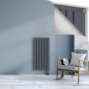 Obi Dekoratif Alüminyum Radyatör 1000x484 Antrasit Alt Sağ 50mm