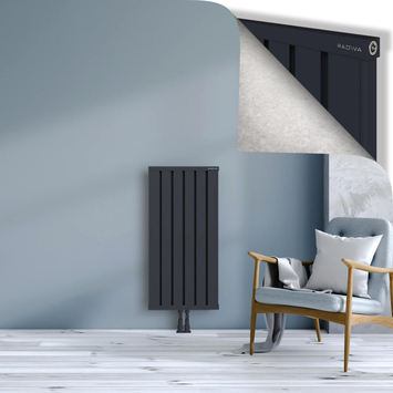 Obi Dekoratif Alüminyum Radyatör 1000x484 Koyu Antrasit Alt Orta 50mm