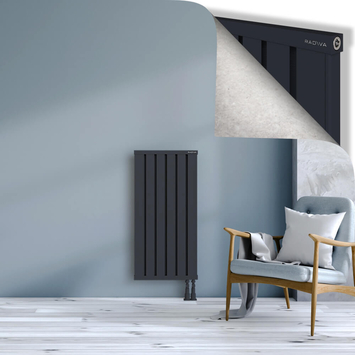 Obi Dekoratif Alüminyum Radyatör 1000x484 Koyu Antrasit Alt Sağ 50mm