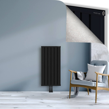Obi Dekoratif Alüminyum Radyatör 1000x484 Siyah Alt Orta 50mm