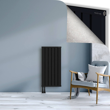 Obi Dekoratif Alüminyum Radyatör 1000x484 Siyah Alt Sol 50mm