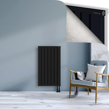 Obi Dekoratif Alüminyum Radyatör 1000x564 Siyah Alt Sağ 50mm