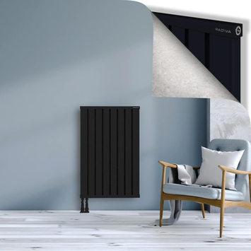 Obi Dekoratif Alüminyum Radyatör 1000x644 Siyah Alt Sol 50mm
