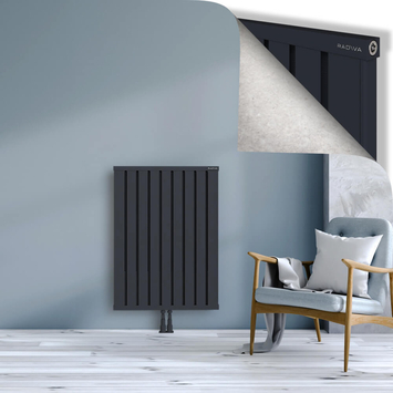 Obi Dekoratif Alüminyum Radyatör 1000x724 Koyu Antrasit Alt Orta 50mm