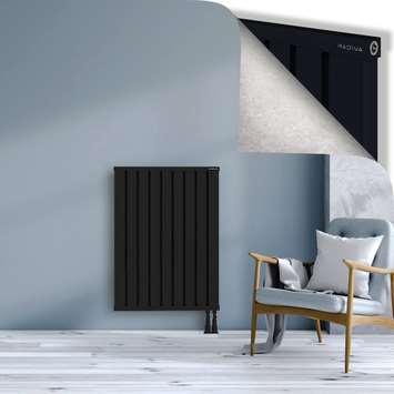 Obi Dekoratif Alüminyum Radyatör 1000x724 Siyah Alt Sağ 50mm