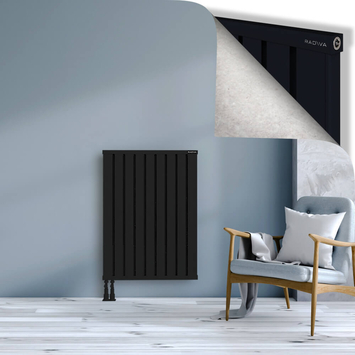 Obi Dekoratif Alüminyum Radyatör 1000x724 Siyah Alt Sol 50mm