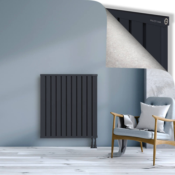 Obi Dekoratif Alüminyum Radyatör 1000x884 Koyu Antrasit Alt Sağ 50mm