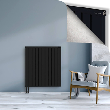 Obi Dekoratif Alüminyum Radyatör 1000x884 Siyah Alt Sol 50mm