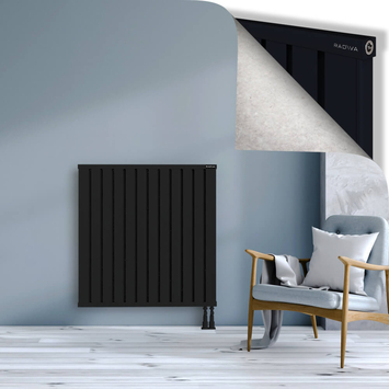 Obi Dekoratif Alüminyum Radyatör 1000x964 Siyah Alt Sağ 50mm