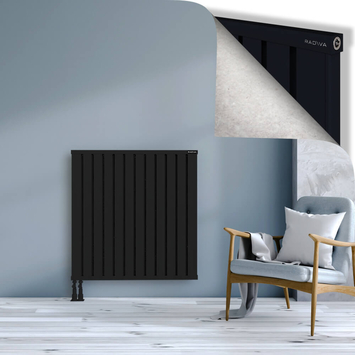 Obi Dekoratif Alüminyum Radyatör 1000x964 Siyah Alt Sol 50mm
