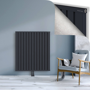 Obi Dekoratif Alüminyum Radyatör 1200x1044 Koyu Antrasit Alt Orta 50mm
