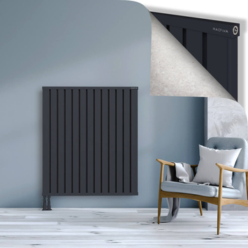 Obi Dekoratif Alüminyum Radyatör 1200x1044 Koyu Antrasit Alt Sol 50mm
