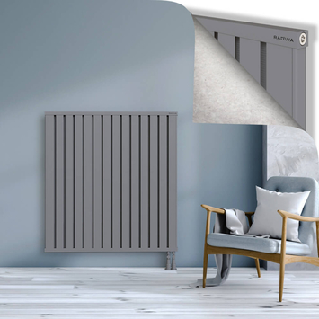 Obi Dekoratif Alüminyum Radyatör 1200x1124 Gri Alt Sağ 50mm